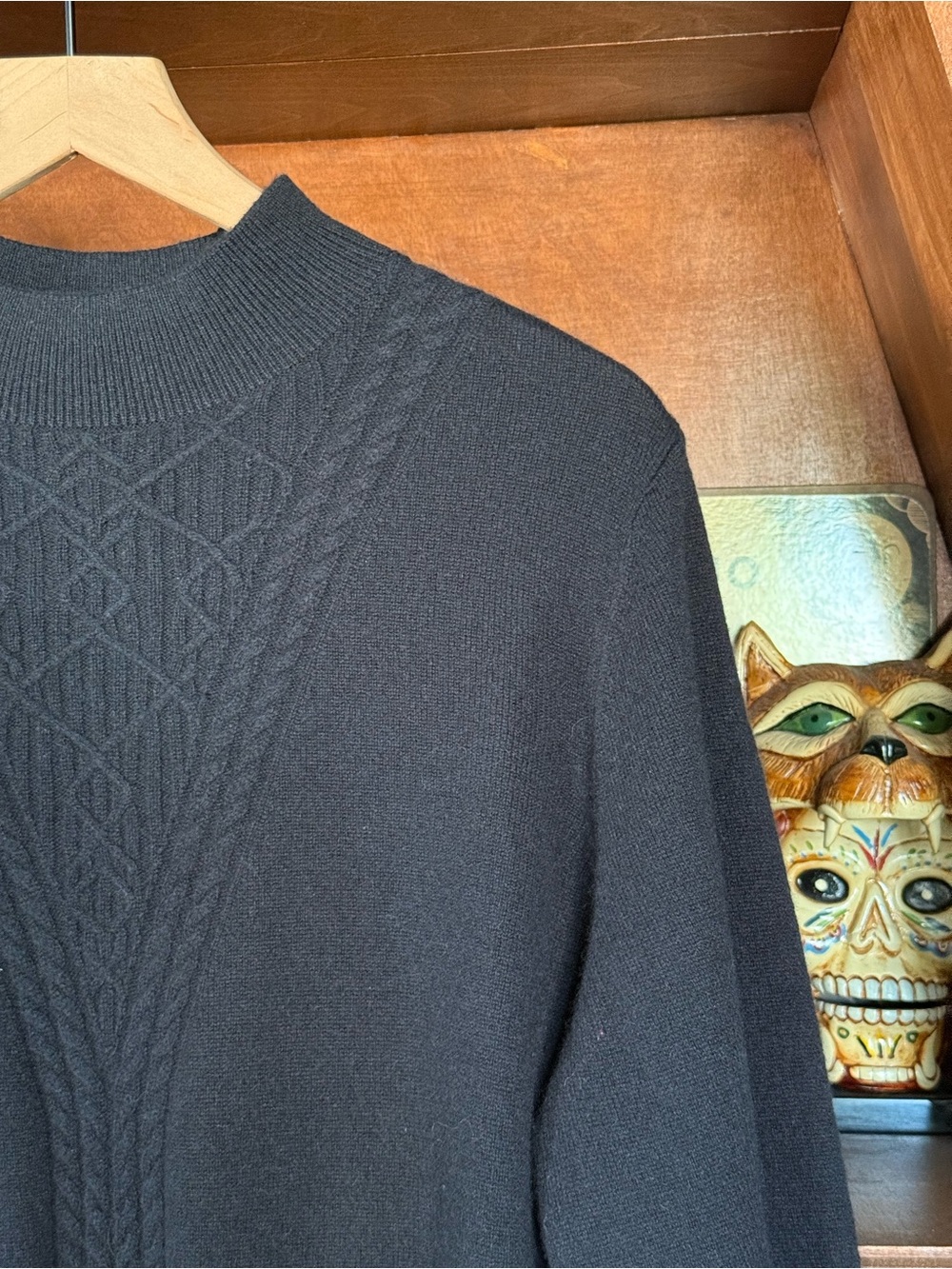 Isaac Mizrahi - Black Cable Knit Mock NeckTurtleneck Sweater - Women’s XL